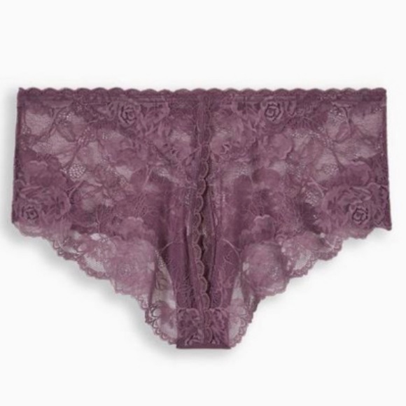 🆕 Floral Lace Cheeky Panty With Open Back Slit 1 1X 14 16 NWT Torrid New Purple - Picture 5 of 8